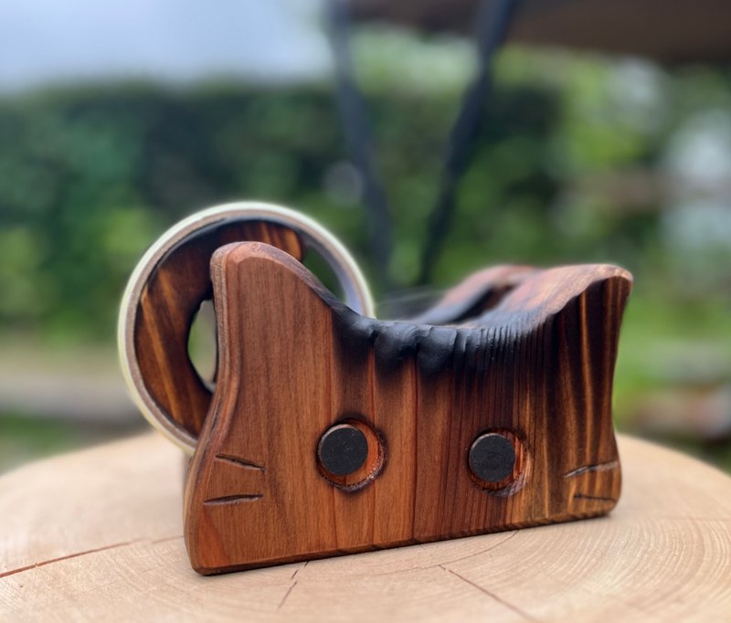 使うたびに癒される。くるっとしっぽの無垢材ねこテープディスペンサー テープカッター 木製 - 其他 - 木頭 咖啡色