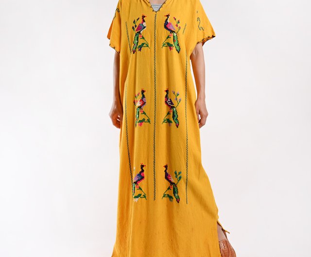 ヴィンテージ刺繍ドレス/メキシカン刺繍、刺繍ドレス、トーテムトップ