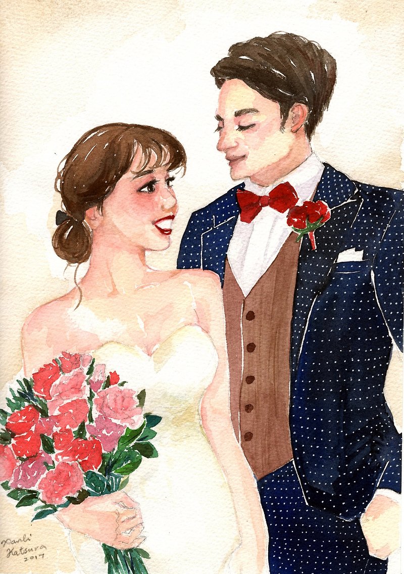 排他的な店の結婚式の新人ダブルA4の肖像画の手数料 - 招待状 - 紙 多色