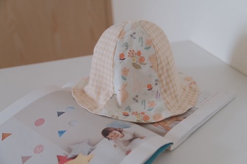 Lianne baby 梨安手工嬰兒禮物 彌月禮 新生兒見面禮 周歲禮 粉兔森林 手工雙層寶寶漁夫帽 遮陽帽 嬰兒帽 寶寶帽