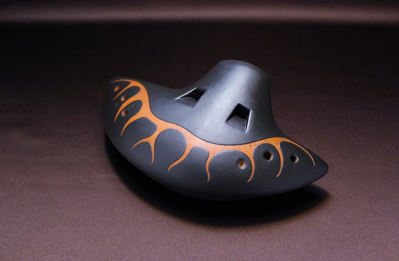 Low Double Polyphonic Ocarina - Guitars & Music Instruments - Pottery Brown
