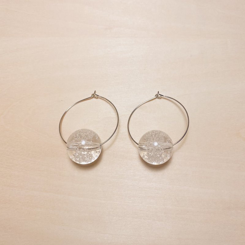 Retro big bubble bead earrings - ต่างหู - เรซิน สีใส