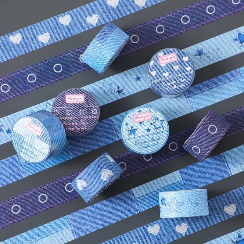 [Scattered stars in the universe] Japanese paper notebook tape basic practical background checkered collage DIY material stickers - Washi Tape - Paper 