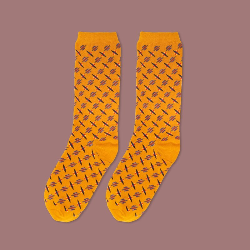 Zhongtong - color - earthy yellow - Socks - Cotton & Hemp Orange