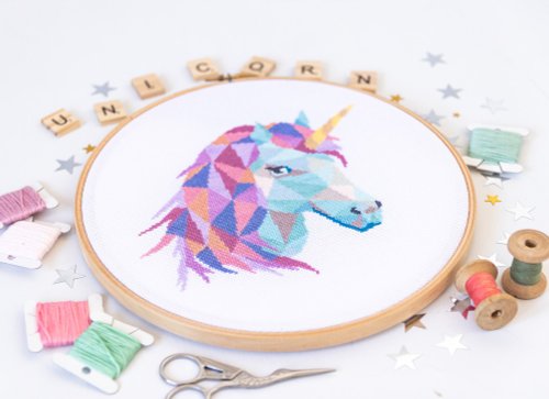 Velvet Pony Unicorn Cross Stitch PDF Pattern 十字繡