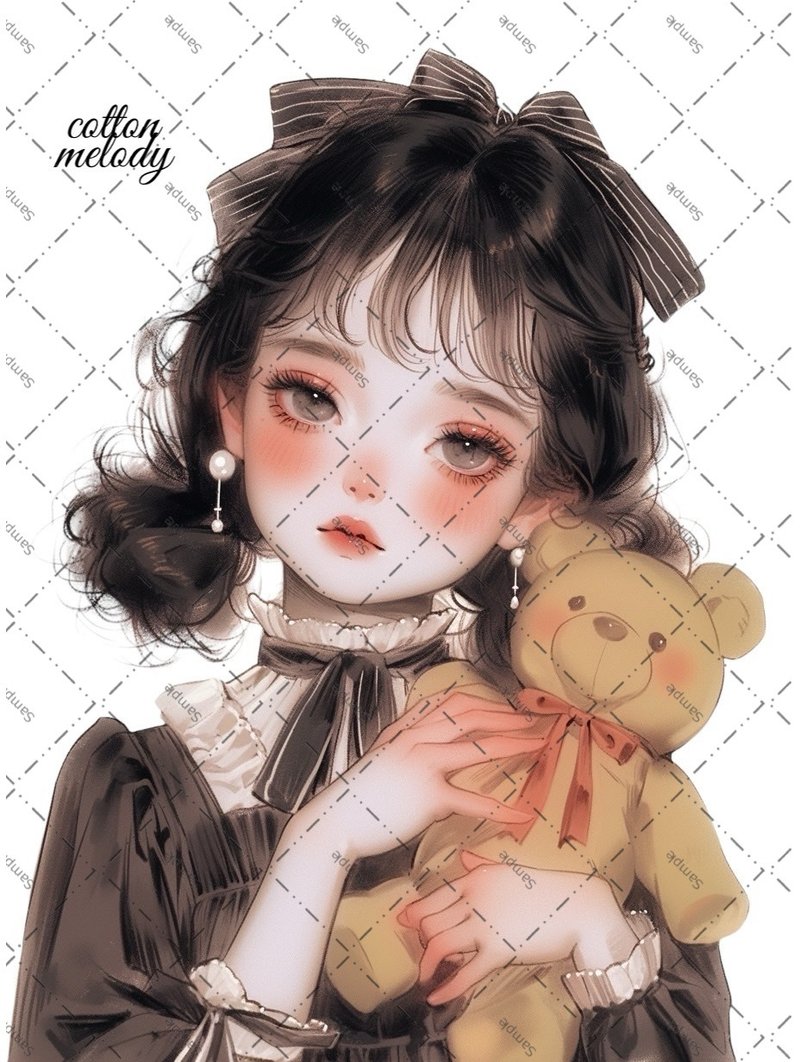 original sticker no.1678 人物ステッカー オリジナルステッカー 人物ステッカー 女の子ステッカー オリジナル人物ステッカー - 貼紙 - 紙 