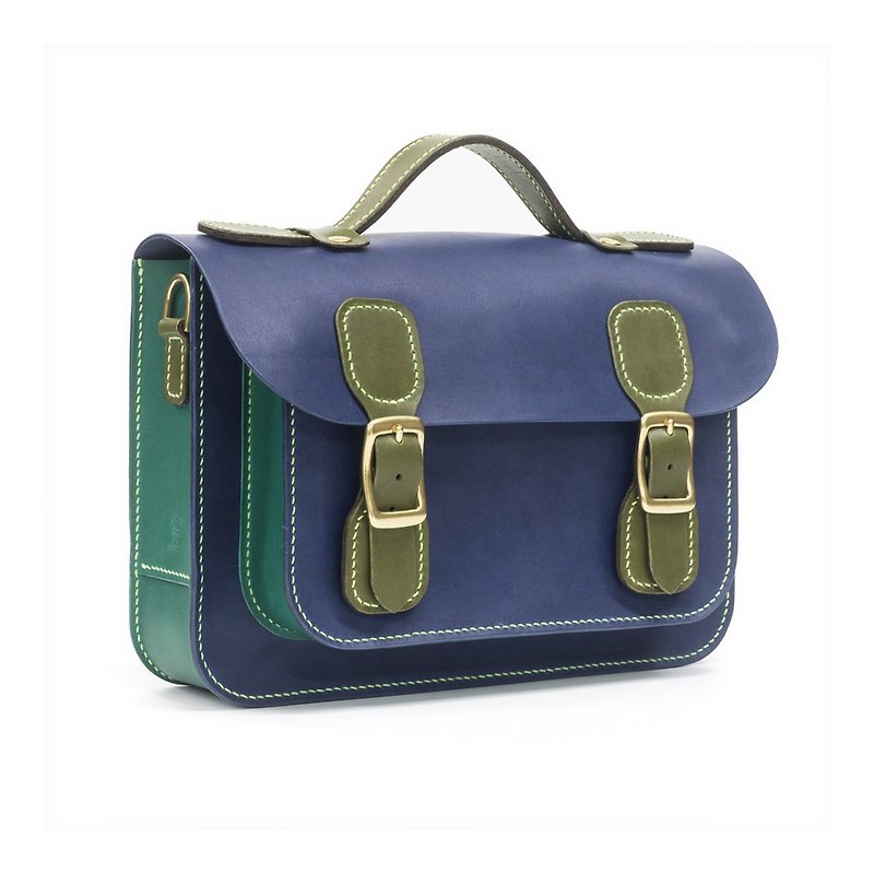 DIY 11-inch rounded rectangle Cambridge bag with shoulder strap Free color matching / M1-043-2 / Material bag - เครื่องหนัง - หนังแท้ หลากหลายสี