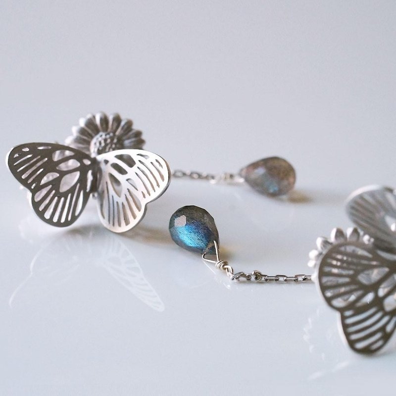 Paradis Earrings Silver Labradorite One Ear - Earrings & Clip-ons - Other Metals 