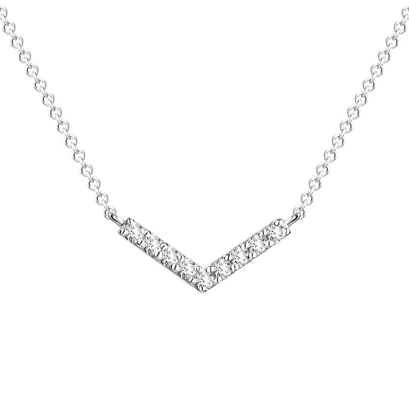 le voeu design everyday V word smile necklace - Necklaces - Precious Metals 