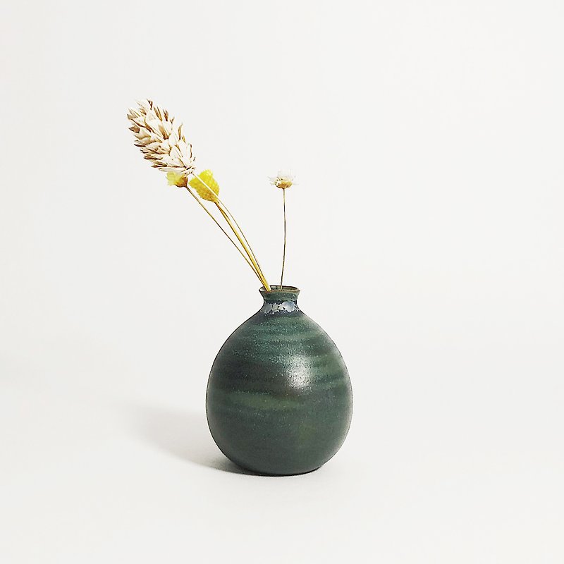 手作りセラミックミニフラワー - アーミーグリーン - 花瓶・植木鉢 - 磁器 グリーン
