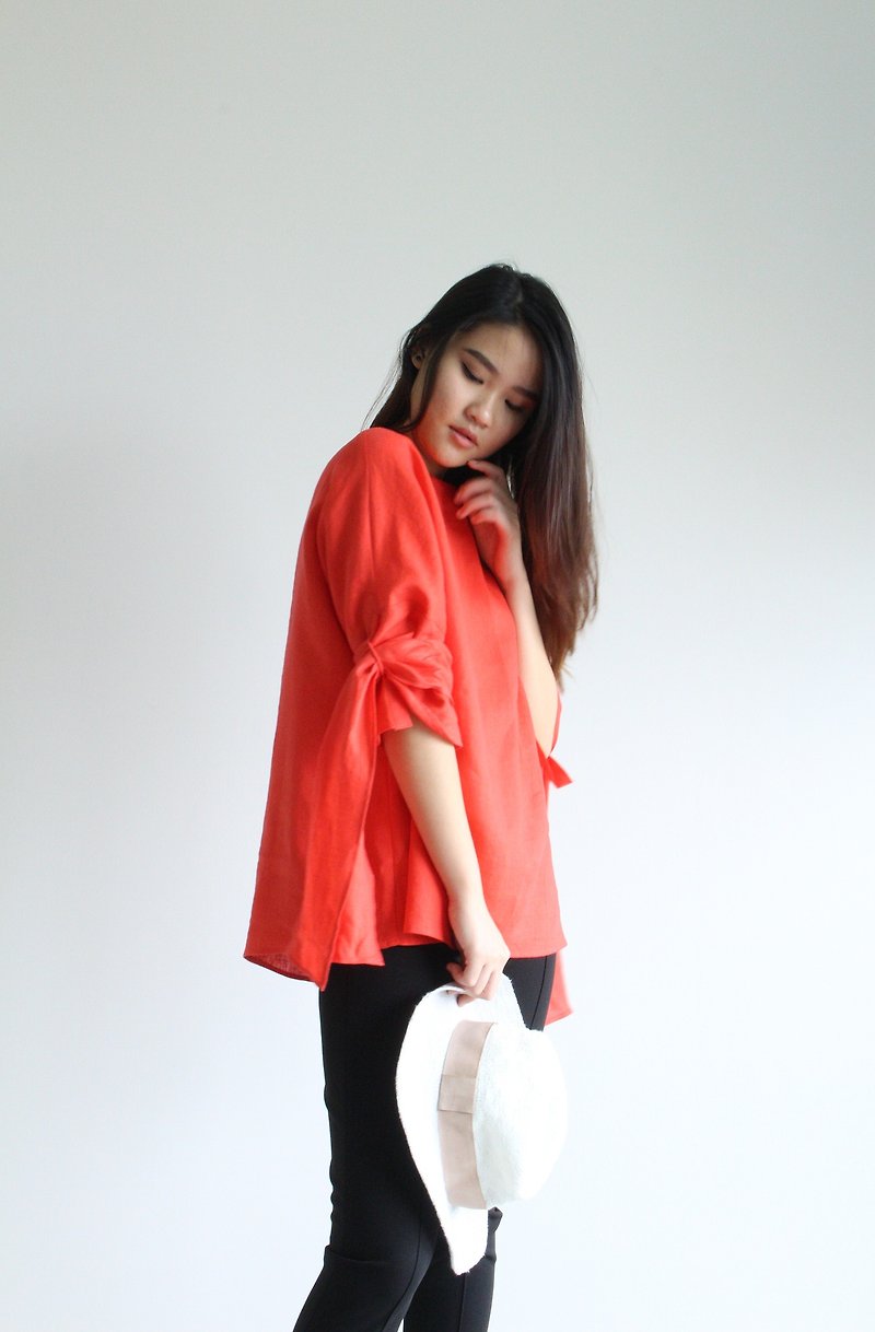 made to order linen blouse / clothing / casual / top / women /natural top E 27T - เสื้อผู้หญิง - ลินิน 