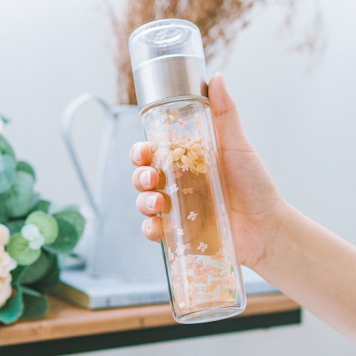 PO: 雙層玻璃泡茶杯-茶葉濾網(櫻花/桃花/紫藤花)200ml 畢業禮物 端午