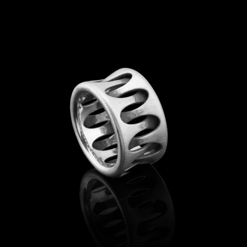 Cappadocia Handmade 925k Oxidized Sterling Silver Statement Ring - 戒指 - 純銀 