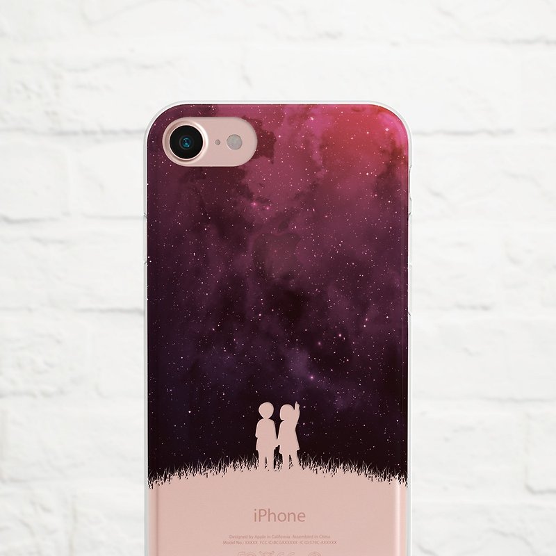 Under the Stars,Clear Soft Phone Case, iPhone, Samsung - Phone Cases - Rubber Purple