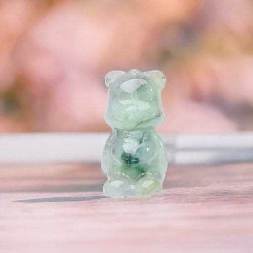 See you with Xiongxiong Jade] Ice Green Floating Flower Jade