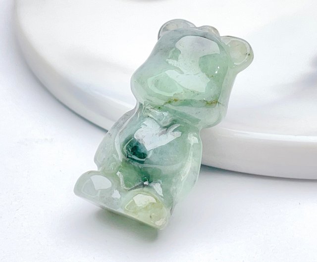 See you with Xiongxiong Jade] Ice Green Floating Flower Jade