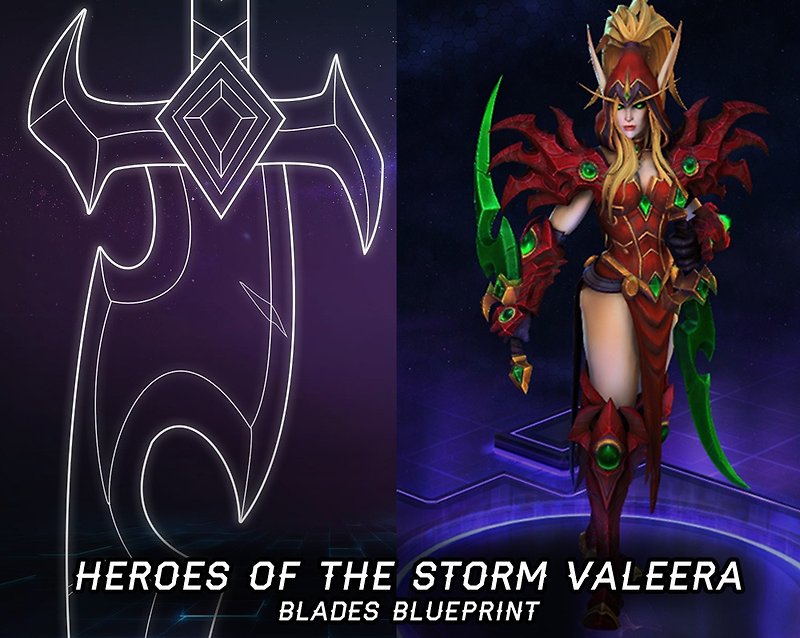 Digital Heroes of the Storm classic Valeera blades blueprint for cosplay