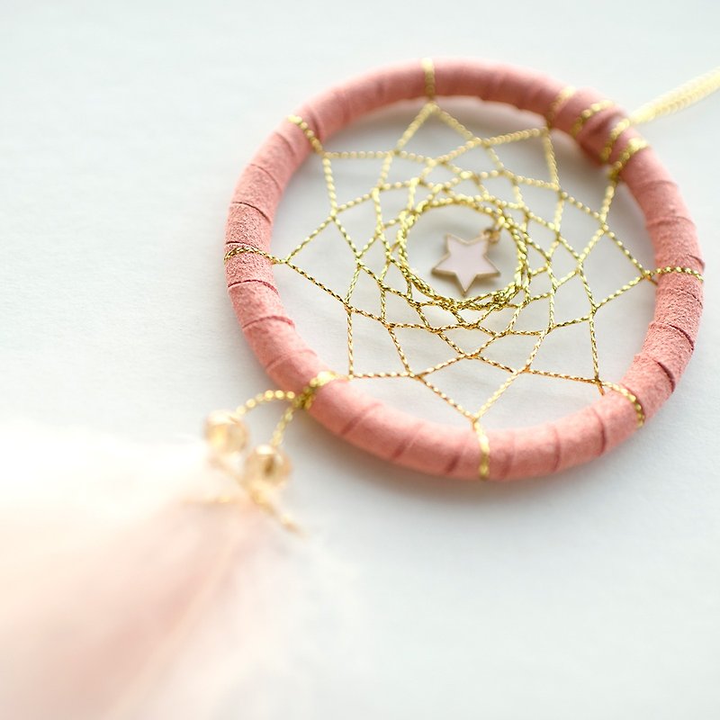 Dream Catcher Material Pack 8cm-Pink Golden Years (Coral Red)-Handmade diy Valentine's Day gift - Other - Other Materials Pink