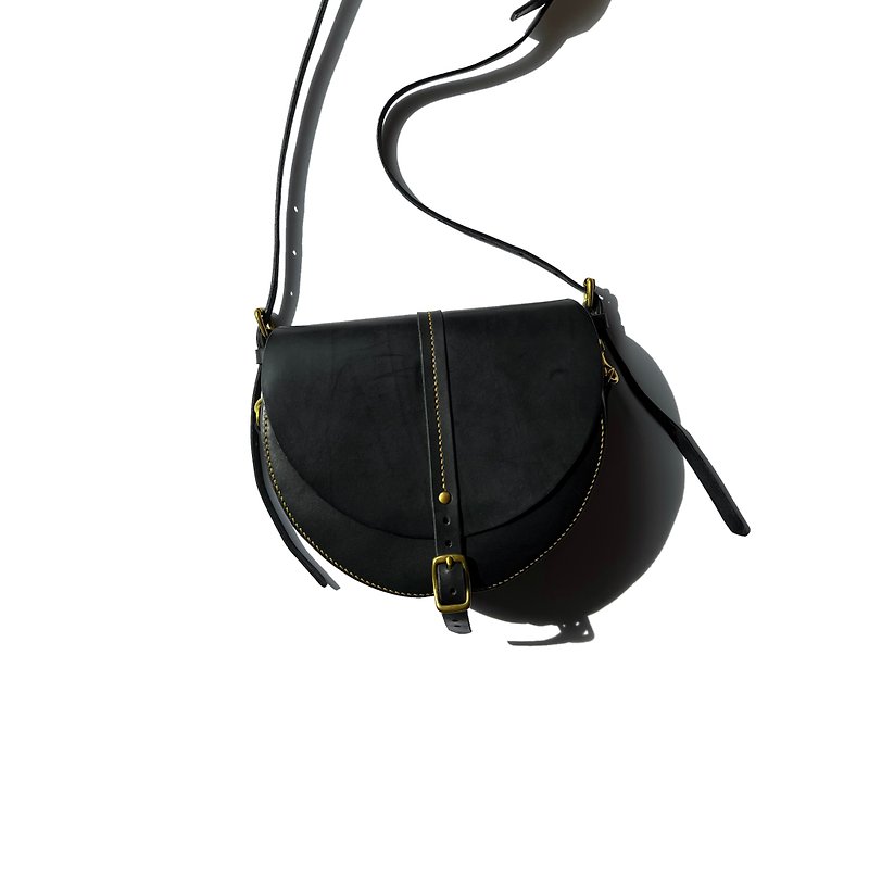 Dutch saddle bag - กระเป๋าแมสเซนเจอร์ - หนังแท้ สีดำ