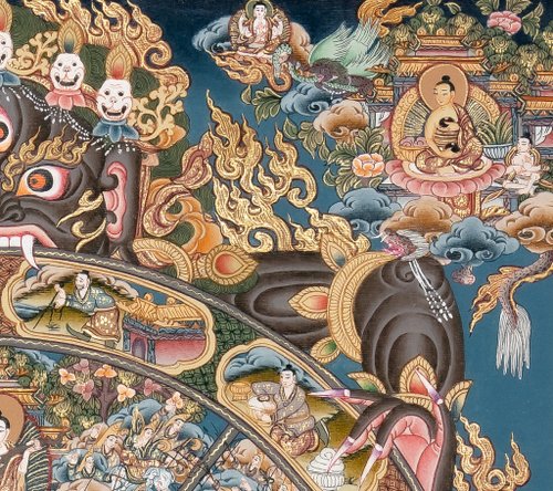 生死の輪タンクァアート、チベット仏教のマンダラ絵画 - ショップ