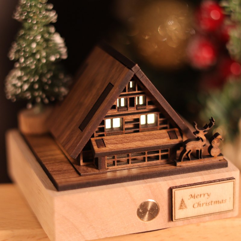【迷你合掌屋】合掌村系列/袖珍屋/USB接口/LED/聖誕禮盒 - 燈具/燈飾/燈罩 - 木頭 咖啡色