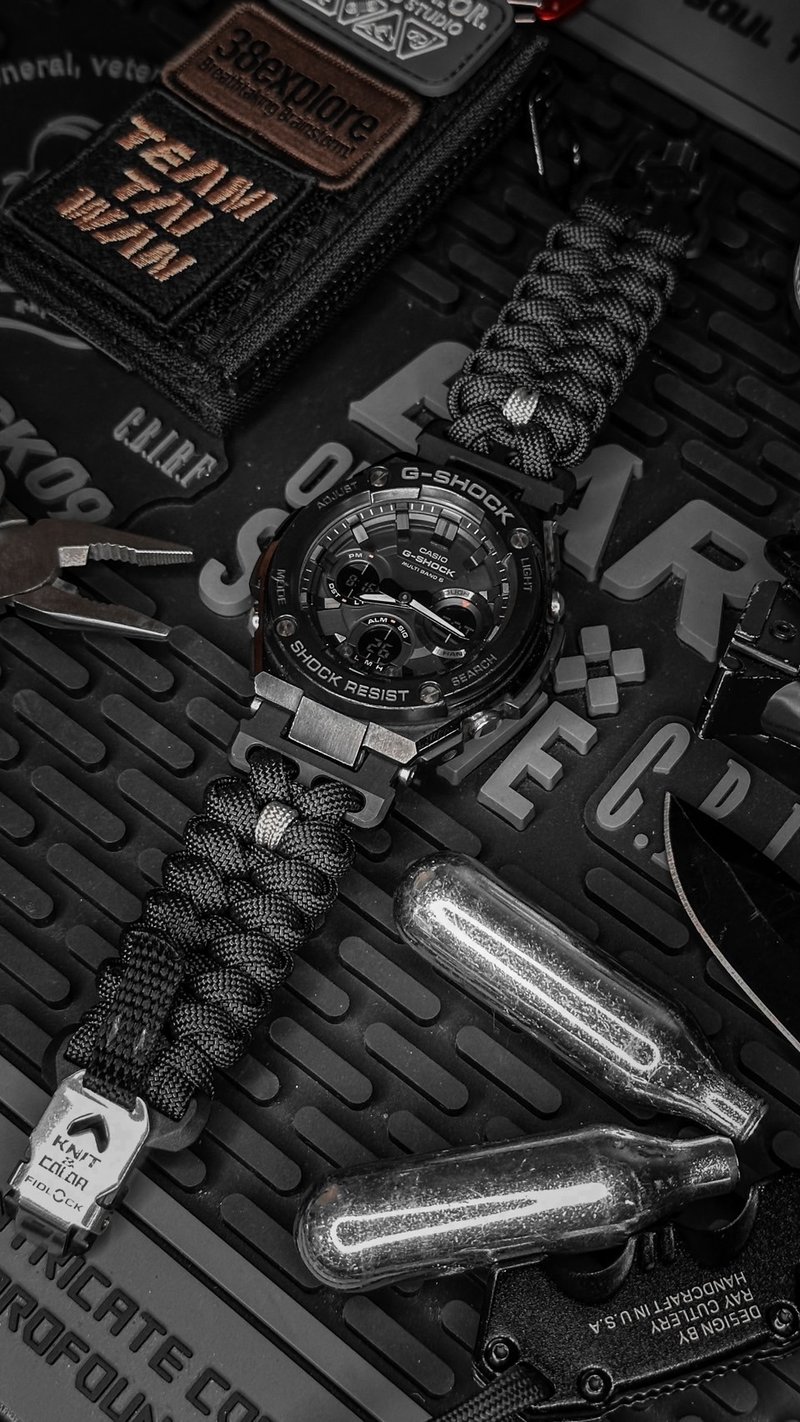 【客製】Knit&Color.傘繩手作- G-shock GST 傘繩錶帶 - 錶帶 - 尼龍 