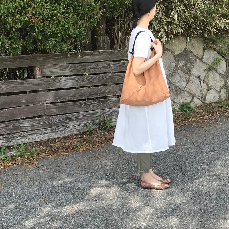 手提袋 吾妻袋 ドット ココア M / harunohi - 手提包/手提袋 - 棉．麻 咖啡色