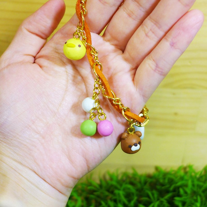 [Saturn] sweet glutinous rice dumpling wall texture of warm orange wall Wind Star Bracelet | Xing Yuan diary series: series and fruit | [Saturn Ring] Saturn Diary Bracelet | polymer clay creations. Waterproof material. Necklace can be changed / key ring /  - Bracelets - Waterproof Material Orange