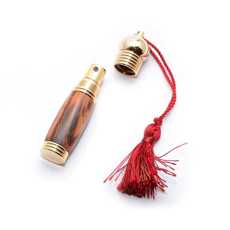 Wooden portable perfume purse atomizer (Goncalo Alves; 10 gold plating) PERF-10G-GA - Other - Wood Brown