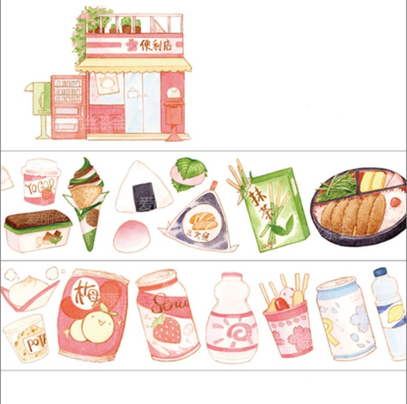 便利店 和紙膠帶 - 紙膠帶/和紙/PET - 紙 多色