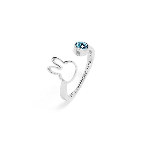 Mille-Feuille Fashion 【Pinkoi x miffy】Miffy 藍風信子石水晶戒指 | 十二月誕生石