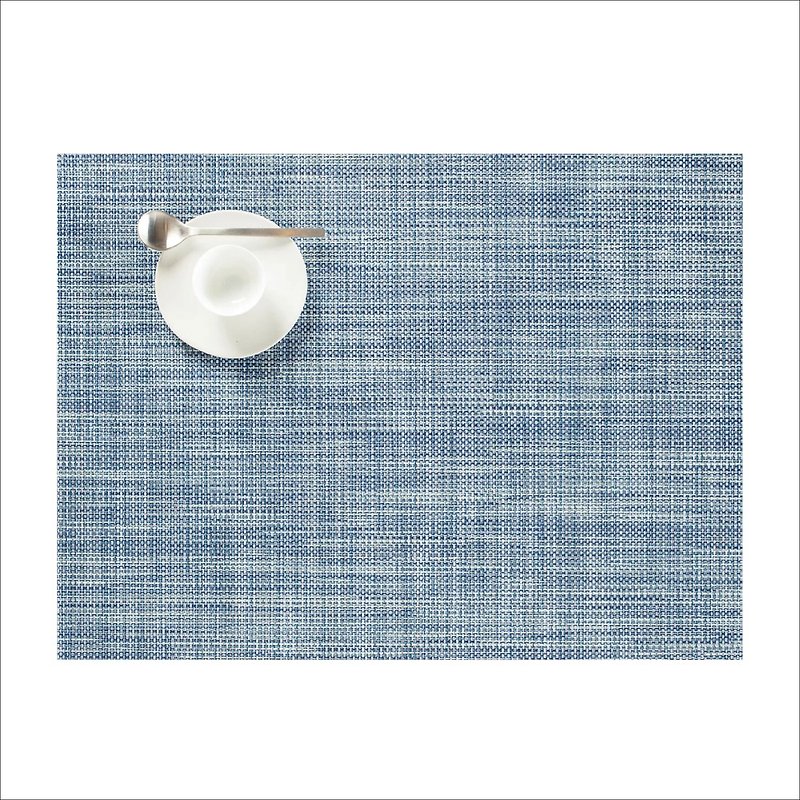 Chilewich / 細籃網編 Mini Basketweave 餐墊 丹寧藍 36 x 48 cm - 餐桌布/桌巾/餐墊 - 塑膠 綠色