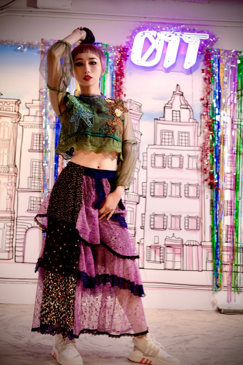 OTT獨一無二•Unique*紫色荷葉邊蛋糕裙Purple Ruffle Skirt* - 裙子/長裙 - 棉．麻 紫色