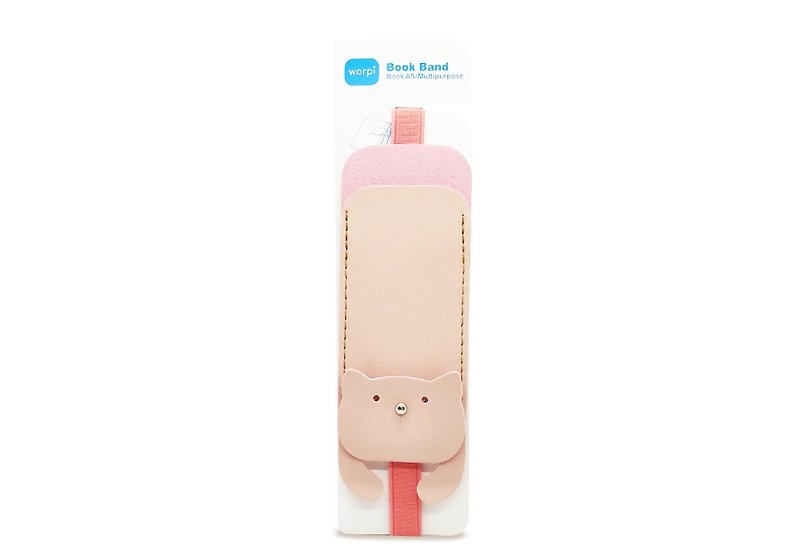 Worpi Pen Case with Elastic Strap - Pink - Cat - Pencil Cases - Faux Leather Pink