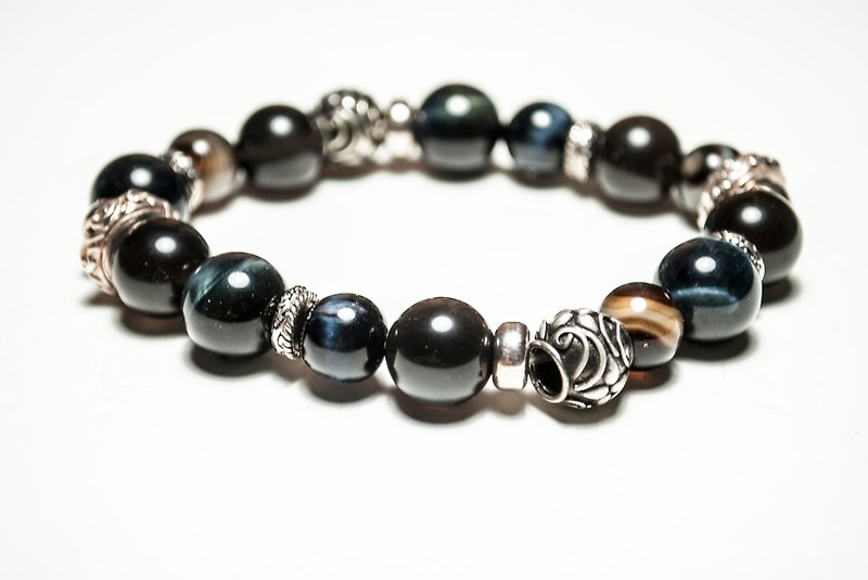 Alarein/Handmade silver jewelry/Natural crystal beads/Bracelet/Solar system - Bracelets - Gemstone Multicolor