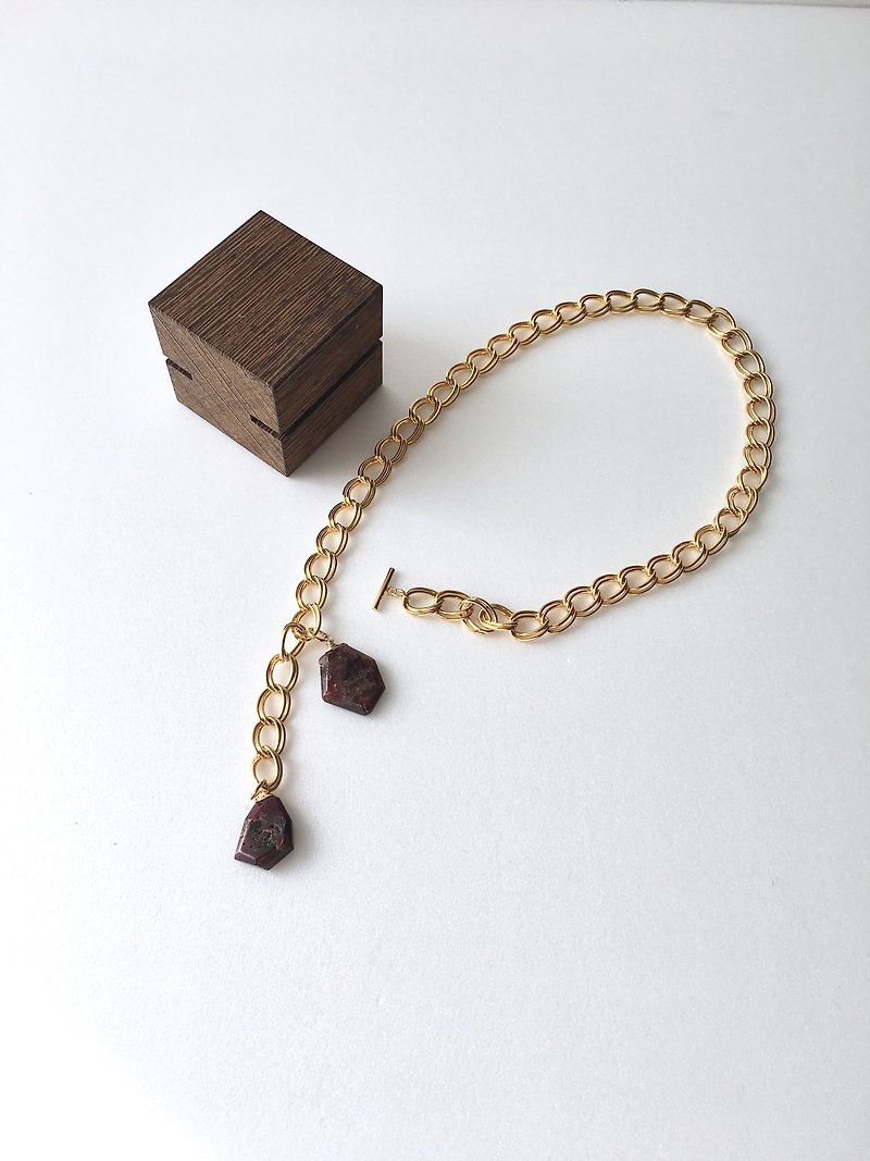 Garnet Necklace - Necklaces - Stone Red