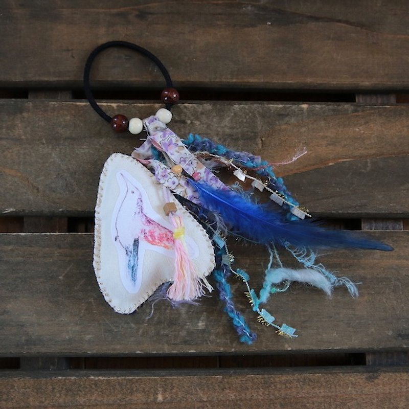 birdゴム飾り(blue bird) - ヘアアクセサリー - その他の素材 ブルー