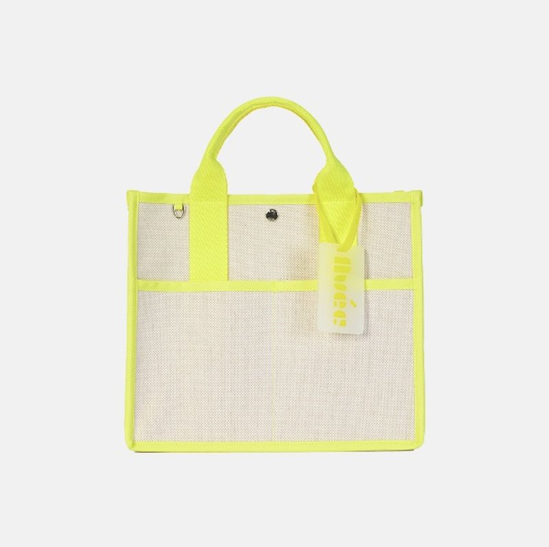 RoiBag 萊姆綠 - 手提包/手提袋 - 棉．麻 黃色