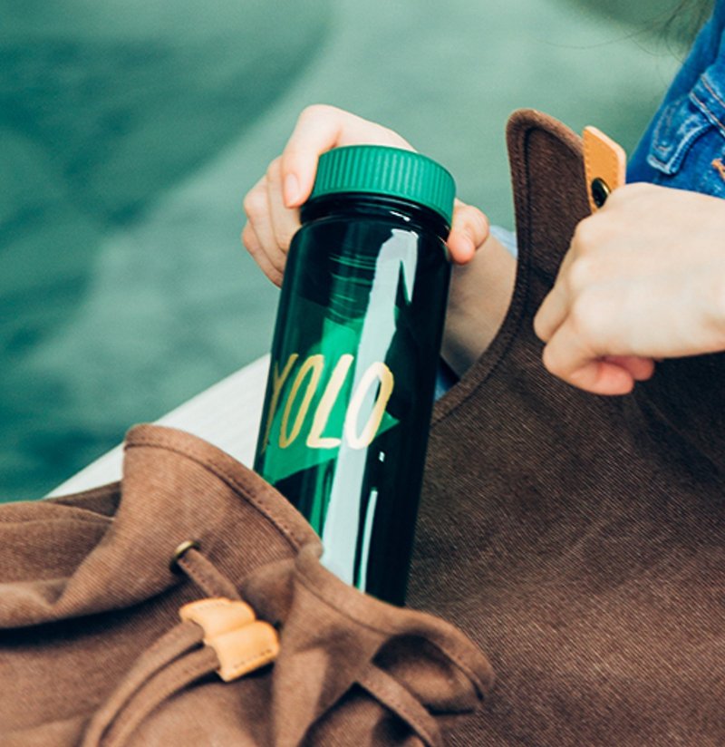 禮物 美國Tritan安全 #YOLO 輕便隨身水瓶 綠色 - 水壺/水瓶 - 塑膠 綠色