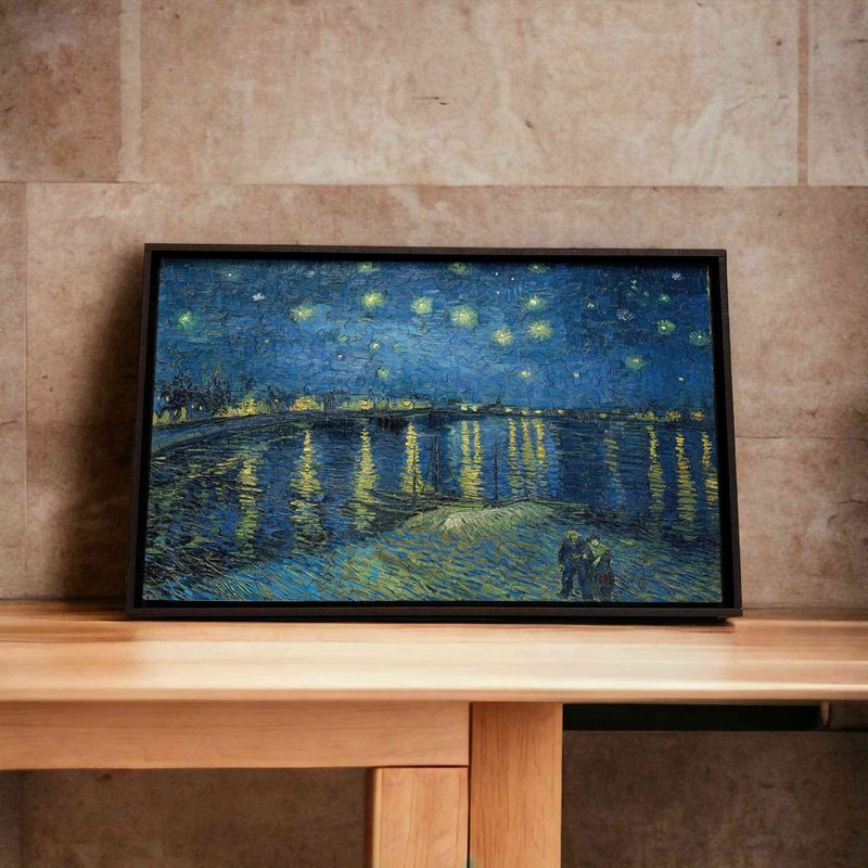 Van Gogh's famous painting - Starry Night over the Rhone [Gecko Puzzle] - Items for Display - Wood Blue