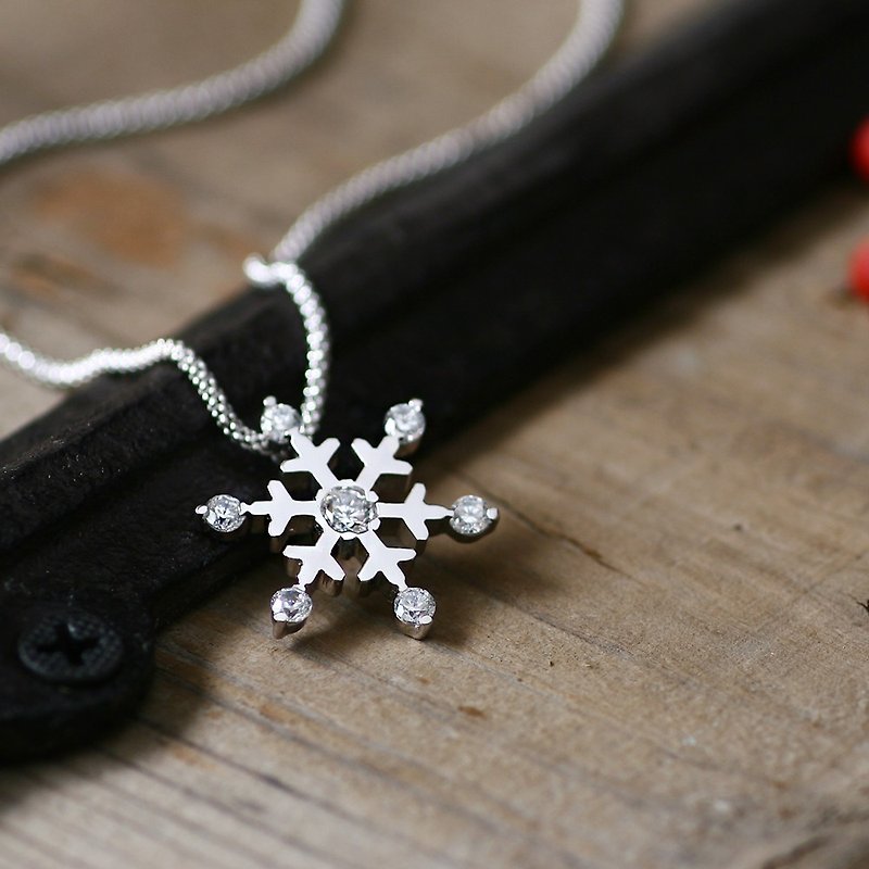 Brilliant Snowflake Long Necklace Silver 925 - Long Necklaces - Other Metals Silver