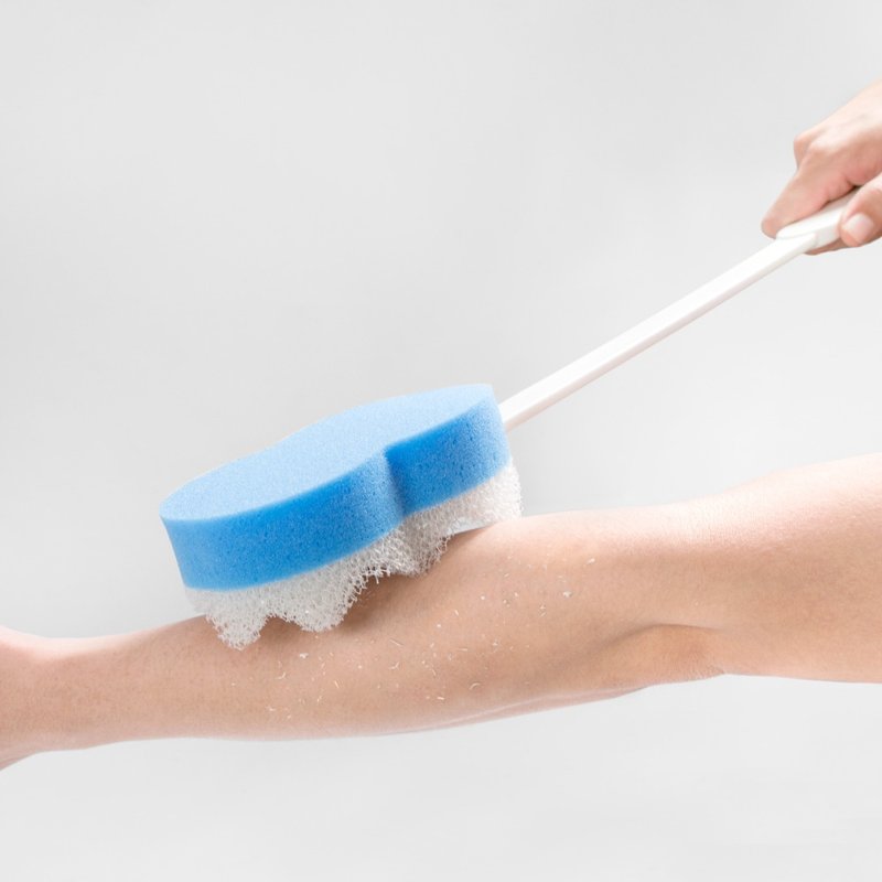 Long Handle Exfoliating Bath Brush - อุปกรณ์ห้องน้ำ - พลาสติก ขาว