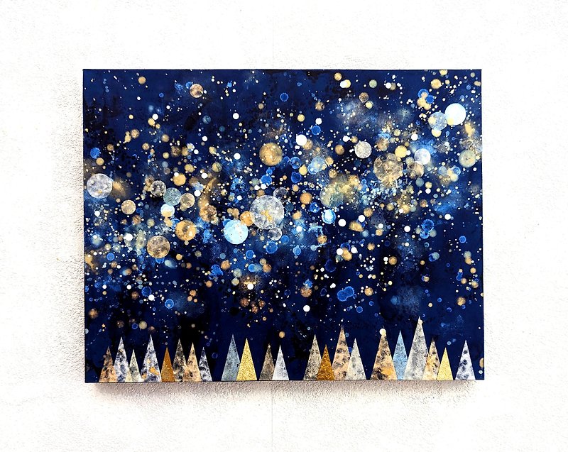 Star and forest - โปสเตอร์ - กระดาษ สีน้ำเงิน