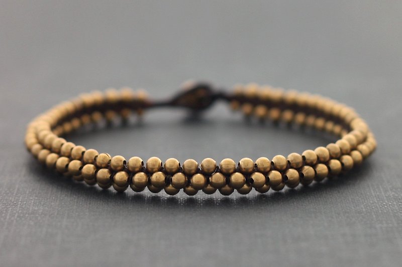 Beaded Brass Anklet Woven Cuff Yoga Boho Bohemian Ankles Bracelets - Anklets & Ankle Bracelets - Copper & Brass Gold