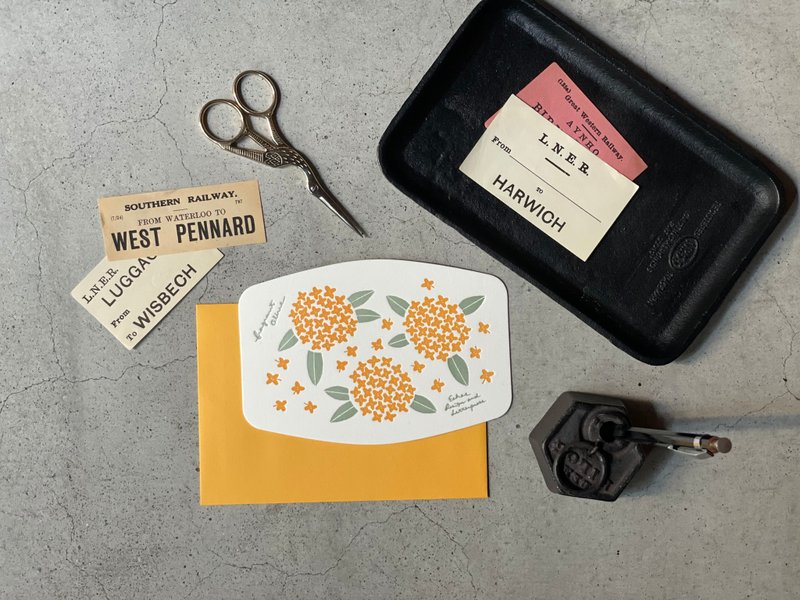 KINMOKUSEI CARD / Letterpress printing - Cards & Postcards - Paper Yellow