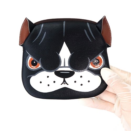 pipo89-dogs-cats American pit bull coin purse ,small wallet bag with zip.various card pock