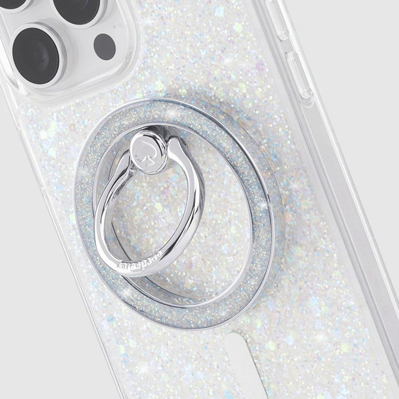 【kate spade】MagSafe 手機立架 指環 銀河 - 手機/平板支架 - 其他金屬 銀色