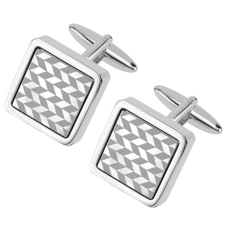 Laser Engraved Arrow Cufflinks - Cuff Links - Other Metals Silver