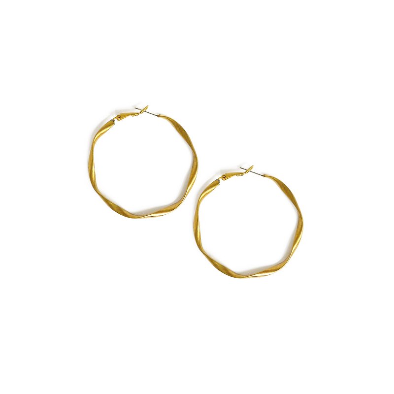 [Ficelle Fei Sha Light Jewelry] Bronze Words-Yoyo-Earrings - ต่างหู - ทองแดงทองเหลือง 