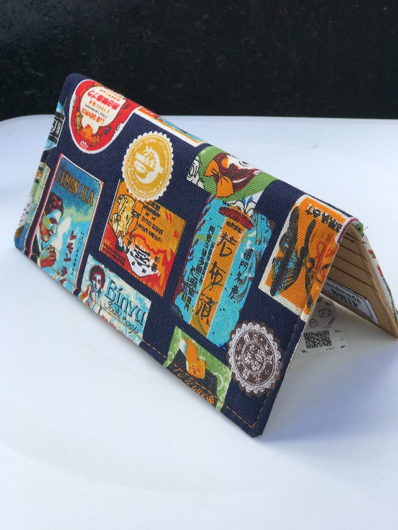 Washable Craft Paper . Fabric /Japan/Blue/Brand/ Long Wallet - Wallets - Paper 